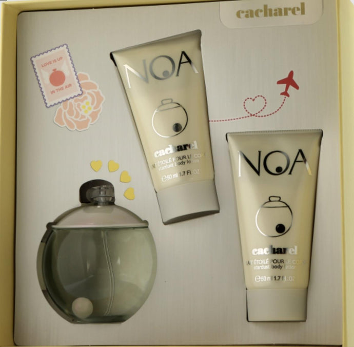 Noa de Cacharel 100 ml Eau De toilette Spray 50 ml Lotine pour le corps 50 ml Lotion pour le corps 3 pièces