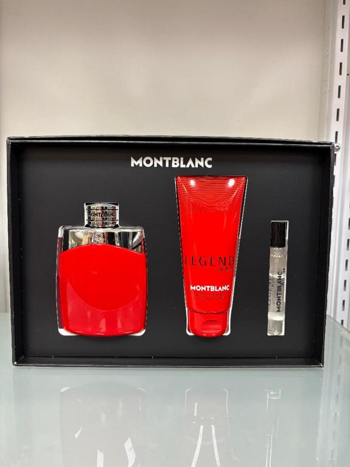 Legend Red by Montblanc 100ml edp spray 3pcs giftset for men.