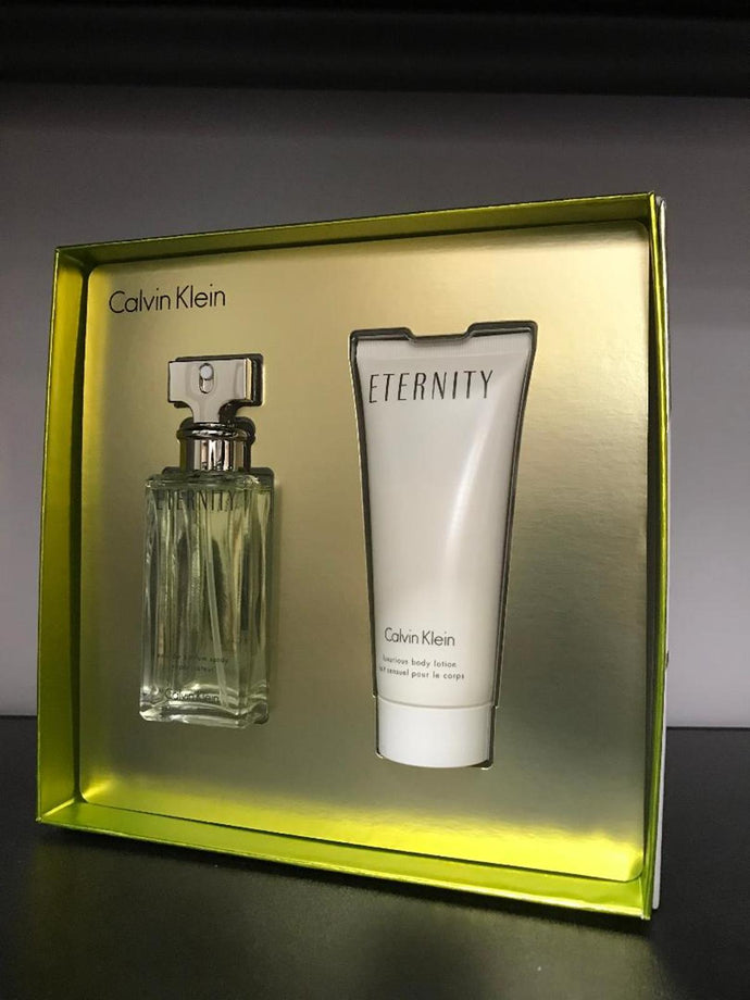 Eternity by Calvin Klein 50ml Edp Spray +100ml Body Lotion 2Pcs Giftset For Women