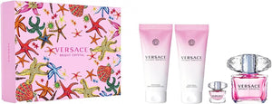 Bright Crystal by Versace 90ml Edt Spray +5ml Edt +100ml Bpdy Lotion +100ml Shower Gel 4Pcs Giftset