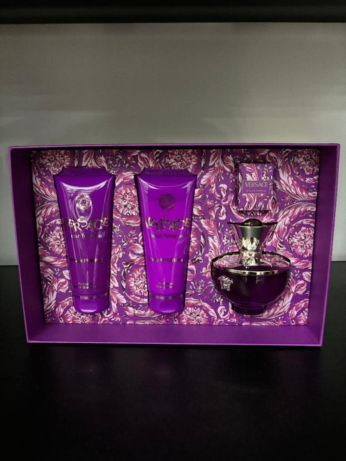 Versace Pour Femme Dylan Purple by Versace 100ml edp 4pcs giftset for women