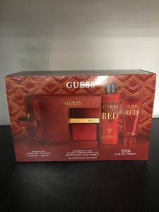 Seductive Red Homme by Guess 100ml Edt Spray+226ml Body Spray+100ml Shower Gel For Men 3Pcs Giftset