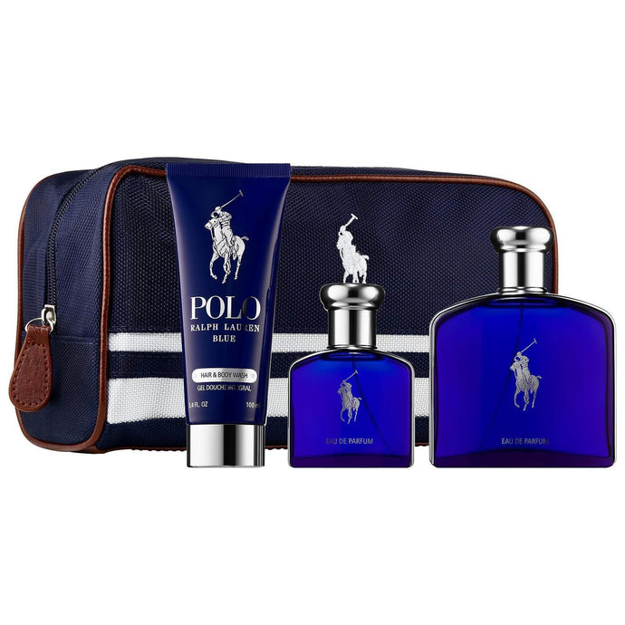Polo Blue by Ralph Lauren 125ml Edp Spray 40ml Edp Spray 100ml Hair & Body Wash giftset for men