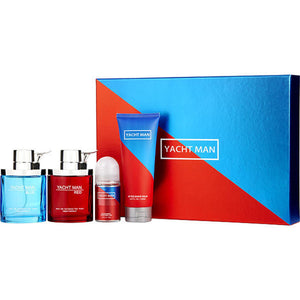 Yacht Man Red & Blue by Myrurgia 100mL Edt Spray / 100mL Edt Spray / 150mL Aftershave / 50mL Deo Stick